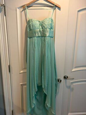 BCBGMaxAzria Size 6 Alicia Silk Opaline Green Charmeuse Gown